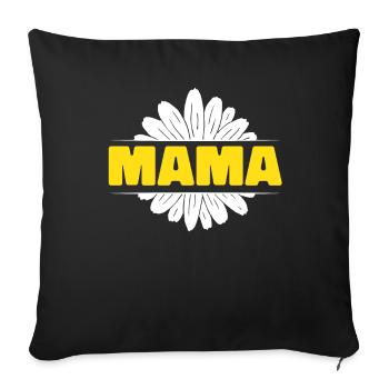 Gänseblume Mama Daisy Mom - Sofakissenbezug 45 x 45 cm - Schwarz - Vorne