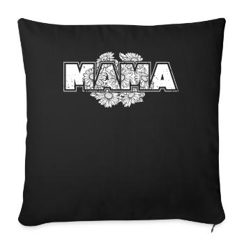 Gänseblume Mama Daisy Mom - Sofakissenbezug 45 x 45 cm - Schwarz - Vorne