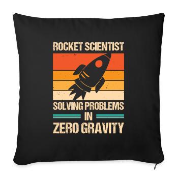 Rocket Scientist Rétro Zero Gravitiy Vintage - Housse de coussin décorative 45 x 45 cm - noir - Devant