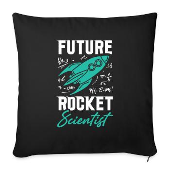 Rocket Scientist Future Mathematiker Rackete - Sofakissenbezug 45 x 45 cm - Schwarz - Vorne