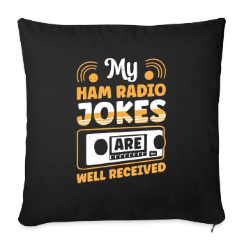 Profession de présentateur de radio Blagues de jambon bien reçues - Housse de coussin décorative 45 x 45 cm - noir - Devant