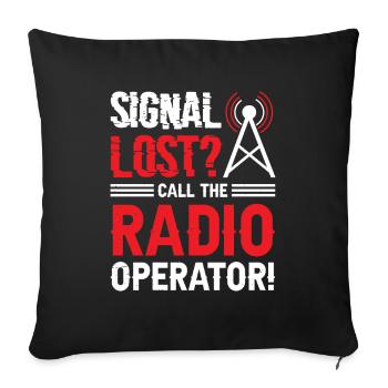 Signal perdu Opérateur radio Profession Émission de radio - Housse de coussin décorative 45 x 45 cm - noir - Devant
