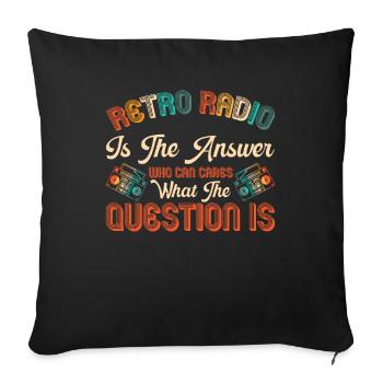 Présentateur de Radio rétro Vintage Radio Show cadeau - Housse de coussin décorative 45 x 45 cm - noir - Devant