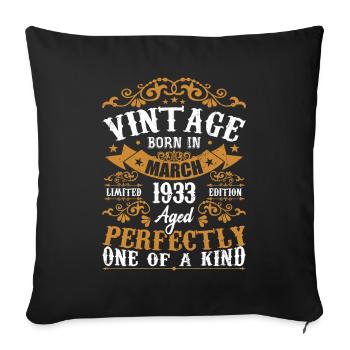 Les Légendes Sont Nées En Mars 1933 - Housse de coussin décorative 45 x 45 cm - noir - Devant