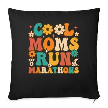 Funny Running Mom Runner - Sofa pillowcase 17,3'' x 17,3'' (45 x 45 cm) - black - Front