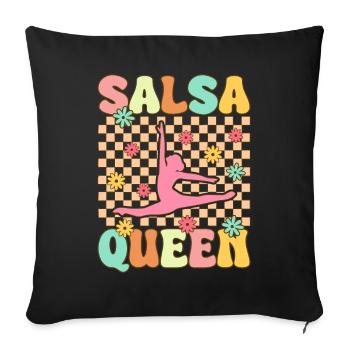 Danseuse de salsa groovy - Housse de coussin décorative 45 x 45 cm - noir - Devant
