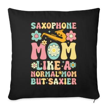 Saxophoniste groovy - Housse de coussin décorative 45 x 45 cm - noir - Devant