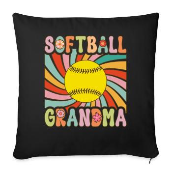Groovy softball player - Sofa pillowcase 17,3'' x 17,3'' (45 x 45 cm) - black - Front