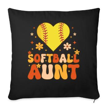 Joueur de softball groovy - Housse de coussin décorative 45 x 45 cm - noir - Devant