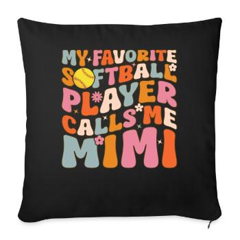 Softball-Oma - Sofakissenbezug 45 x 45 cm - Schwarz - Vorne