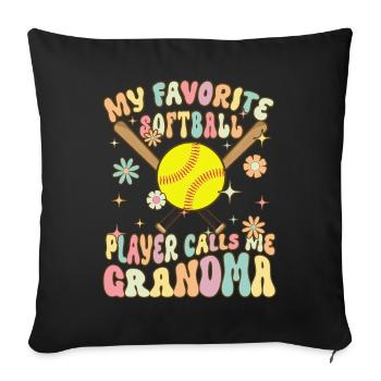 Softball Granny - Sofa pillowcase 17,3'' x 17,3'' (45 x 45 cm) - black - Front