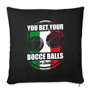 Bocce Balls Italian Sport Ball Sport Italy. - Sofa pillowcase 17,3'' x 17,3'' (45 x 45 cm) - black - Front