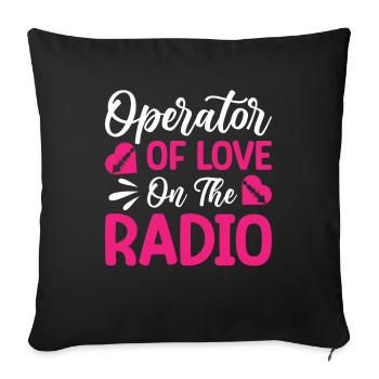 Présentatrice radio Opérateur de la Saint-Valentin Love Radio - Housse de coussin décorative 45 x 45 cm - noir - Devant