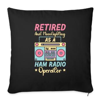 Radio Moderator Ruhestand Abschiedsparty Geschenk - Sofakissenbezug 45 x 45 cm - Schwarz - Vorne