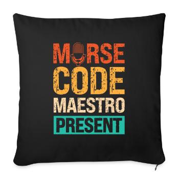 Radio Moderator Vintage Morse Code Experte - Sofakissenbezug 45 x 45 cm - Schwarz - Vorne