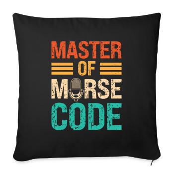 Maître du dicton en code Morse - Conférencier du programme - Housse de coussin décorative 45 x 45 cm - noir - Devant