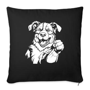 Border Collie - Housse de coussin décorative 45 x 45 cm - noir - Devant