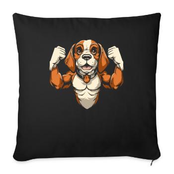 Beagle - Sofa pillowcase 17,3'' x 17,3'' (45 x 45 cm) - black - Front