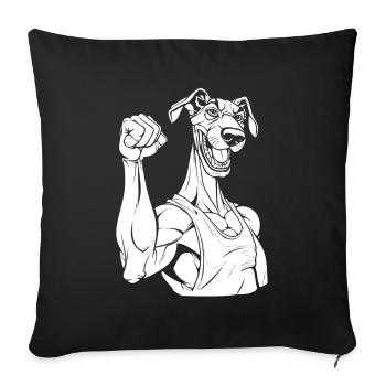 Greyhound Greyhound Funny - Sofa pillowcase 17,3'' x 17,3'' (45 x 45 cm) - black - Front