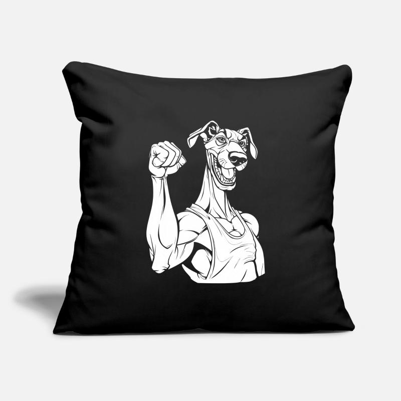 Lévrier Lévrier Drôle Housse de coussin décorative 45 x 45 cm