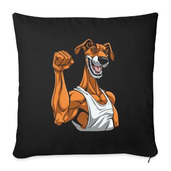 Greyhound Greyhound Funny - Sofa pillowcase 17,3'' x 17,3'' (45 x 45 cm) - black - Front