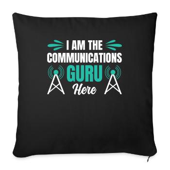 Profession de présentateur de radio de gourou de la communication - Housse de coussin décorative 45 x 45 cm - noir - Devant