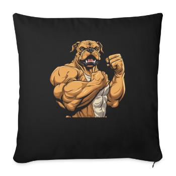 Fitness Bulldog - Sofa pillowcase 17,3'' x 17,3'' (45 x 45 cm) - black - Front
