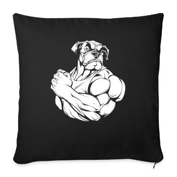 Fitness Bulldog - Sofa pillowcase 17,3'' x 17,3'' (45 x 45 cm) - black - Front