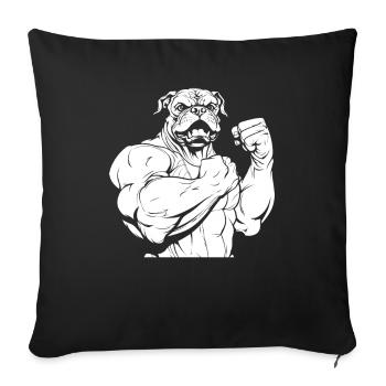 Fitness Bulldog - Sofa pillowcase 17,3'' x 17,3'' (45 x 45 cm) - black - Front