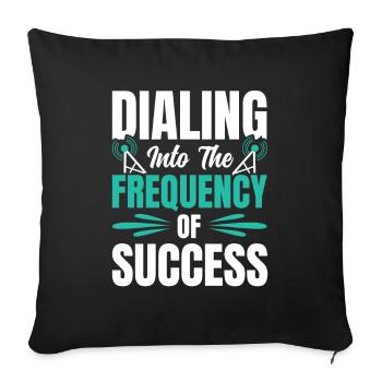 Présentateur de radio Haut-parleur de programme de fréquence - Housse de coussin décorative 45 x 45 cm - noir - Devant