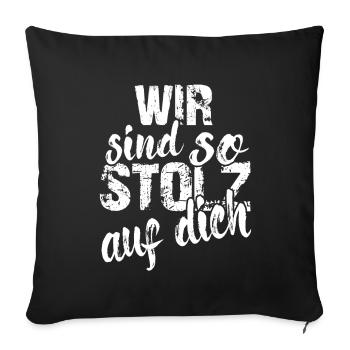 We're so proud of you saying appreciation - Sofa pillowcase 17,3'' x 17,3'' (45 x 45 cm) - black - Front