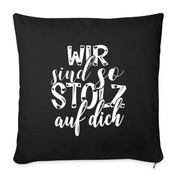 We're so proud of you saying appreciation - Sofa pillowcase 17,3'' x 17,3'' (45 x 45 cm) - black - Front