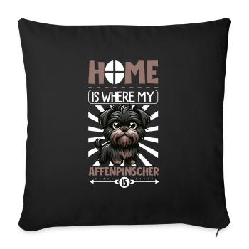 Accueil - Affenpinscher - Housse de coussin décorative 45 x 45 cm - noir - Devant