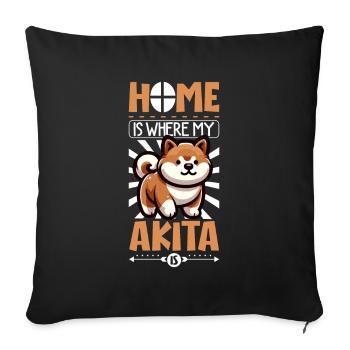 Home - Akita - Sofa pillowcase 17,3'' x 17,3'' (45 x 45 cm) - black - Front