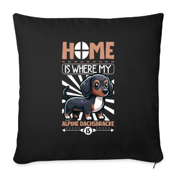 Home - Alpine Dachsbracke - Sofa pillowcase 17,3'' x 17,3'' (45 x 45 cm) - black - Front