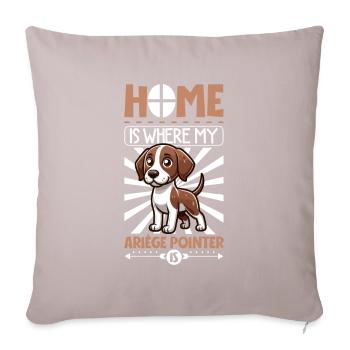 Home - Braque de l'Ariège - Sofa pillowcase 17,3'' x 17,3'' (45 x 45 cm) - light taupe - Front