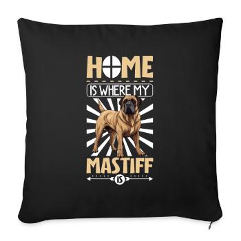 Accueil - Mastiff assyrien - Housse de coussin décorative 45 x 45 cm - noir - Devant