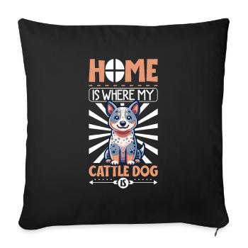Accueil - Australian Cattle Dog - Housse de coussin décorative 45 x 45 cm - noir - Devant