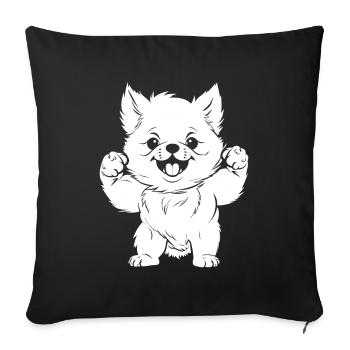 Pomeranian - Sofa pillowcase 17,3'' x 17,3'' (45 x 45 cm) - black - Front