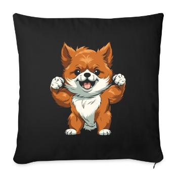 Pomeranian - Sofa pillowcase 17,3'' x 17,3'' (45 x 45 cm) - black - Front