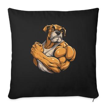 Bouledogue de fitness - Housse de coussin décorative 45 x 45 cm - noir - Devant
