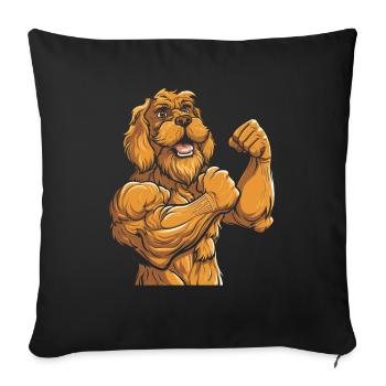Fitness Golden Doodle Dog - Sofa pillowcase 17,3'' x 17,3'' (45 x 45 cm) - black - Front