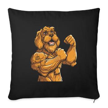 Golden Doodle I Love Mom - Sofa pillowcase 17,3'' x 17,3'' (45 x 45 cm) - black - Front
