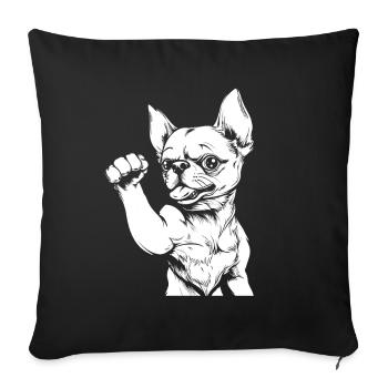 Fitness Chihuahua Dog - Sofa pillowcase 17,3'' x 17,3'' (45 x 45 cm) - black - Front