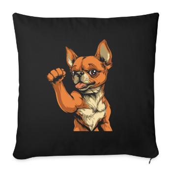 Fitness Chihuahua Dog - Sofa pillowcase 17,3'' x 17,3'' (45 x 45 cm) - black - Front