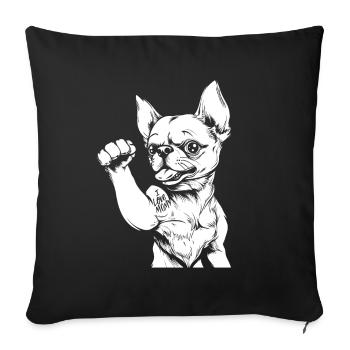 Chihuahua J’aime maman - Housse de coussin décorative 45 x 45 cm - noir - Devant