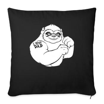 Faultier Bizeps Tattoo I Love Dad - Sofakissenbezug 45 x 45 cm - Schwarz - Vorne