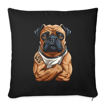 Carlin Chien J’Aime Papa - Housse de coussin décorative 45 x 45 cm - noir - Devant