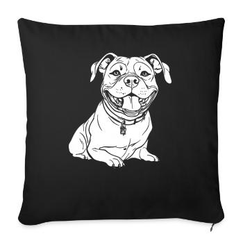 American Bully Souriant - Housse de coussin décorative 45 x 45 cm - noir - Devant
