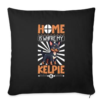 Home - Australian Kelpie - Sofa pillowcase 17,3'' x 17,3'' (45 x 45 cm) - black - Front